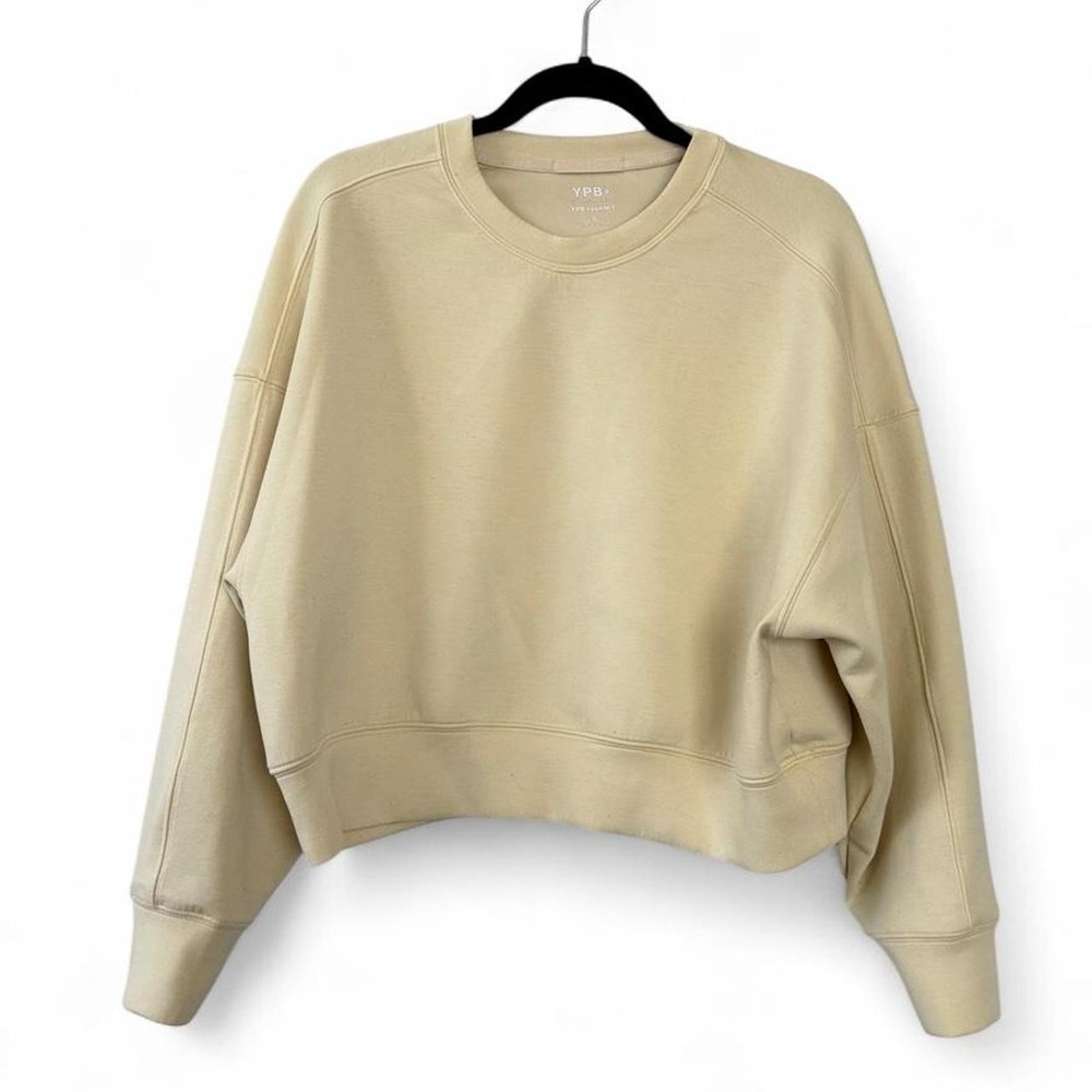 Butter Yellow YPB neoKNIT Cropped Realxed Sweatshirt